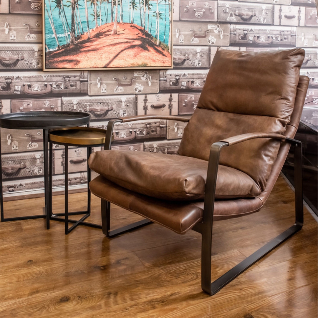 Sienna Vintage Leather Lounge Chair and Ottoman image 3